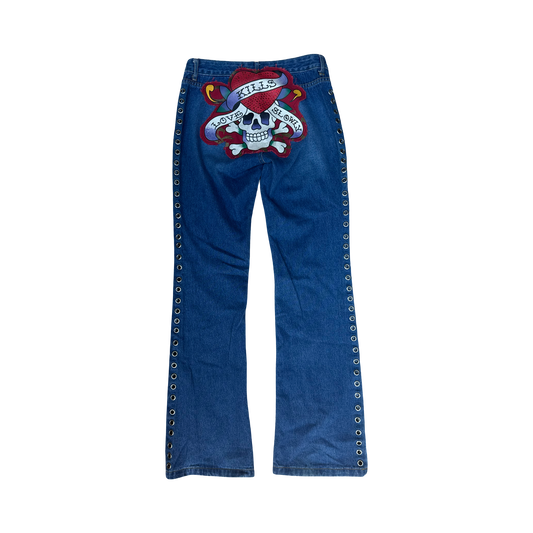 ed hardy eyelet jeans